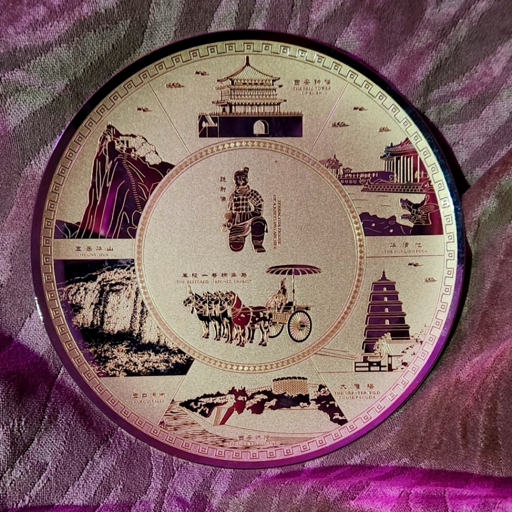Xi'An China Scenic Historic Sites 24KT Gold Gilt Bronze